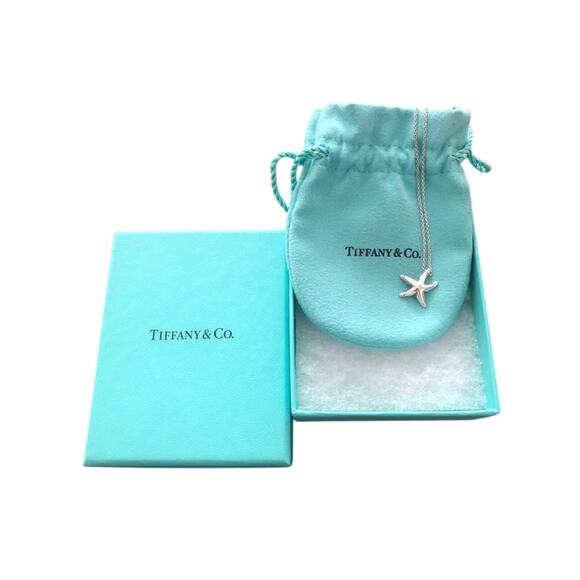 Tiffany & Co. Jewelry - Tiffany and Co Small Silver Starfish Pendant Necklace - 16”